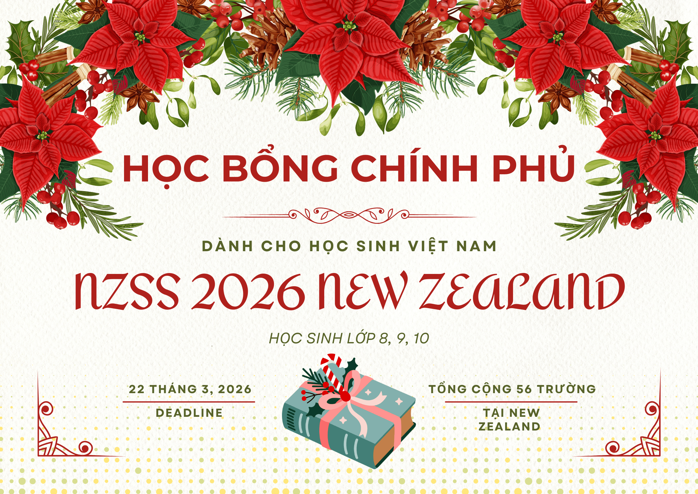 Học bổng chính phủ New Zealand NZSS 2026